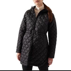 Athleta Black Quilted Puffer Jacket | Whisper Featherless Parka